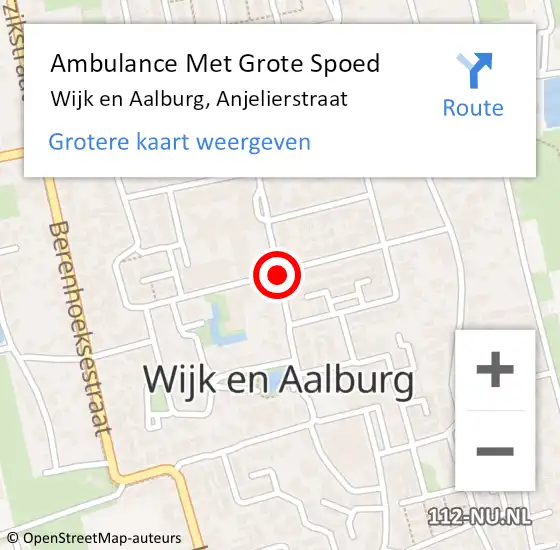 Locatie op kaart van de 112 melding: Ambulance Met Grote Spoed Naar Wijk en Aalburg, Anjelierstraat op 17 juni 2019 09:55