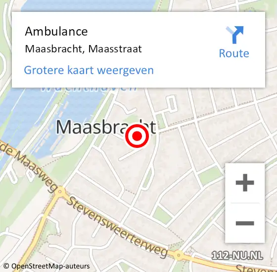 Locatie op kaart van de 112 melding: Ambulance Maasbracht, Maasstraat op 17 juni 2019 10:42