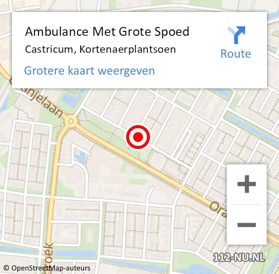 Locatie op kaart van de 112 melding: Ambulance Met Grote Spoed Naar Castricum, Kortenaerplantsoen op 17 juni 2019 11:21