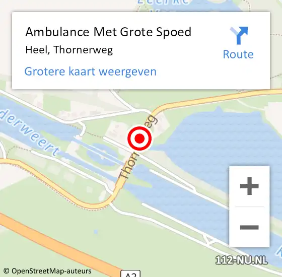 Locatie op kaart van de 112 melding: Ambulance Met Grote Spoed Naar Heel, Thornerweg op 17 juni 2019 11:25