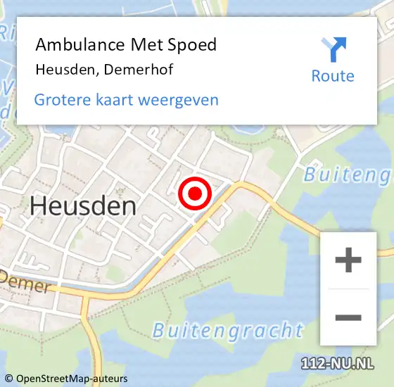 Locatie op kaart van de 112 melding: Ambulance Met Spoed Naar Heusden, Demerhof op 17 juni 2019 12:27