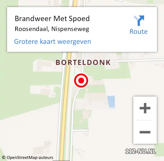 Locatie op kaart van de 112 melding: Brandweer Met Spoed Naar Roosendaal, Nispenseweg op 17 juni 2019 12:40
