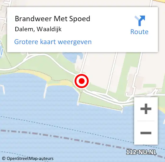 Locatie op kaart van de 112 melding: Brandweer Met Spoed Naar Dalem, Waaldijk op 17 juni 2019 12:58