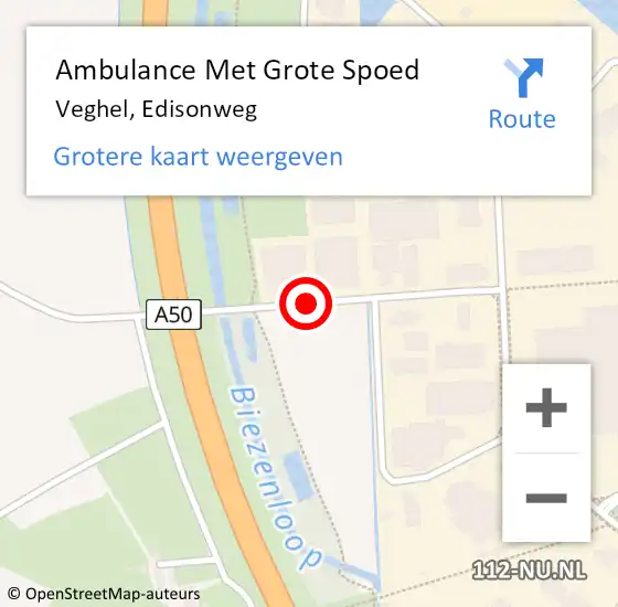 Locatie op kaart van de 112 melding: Ambulance Met Grote Spoed Naar Veghel, Edisonweg op 17 juni 2019 14:23