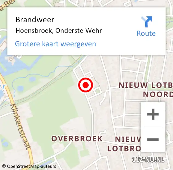 Locatie op kaart van de 112 melding: Brandweer Hoensbroek, Onderste Wehr op 4 april 2014 15:50