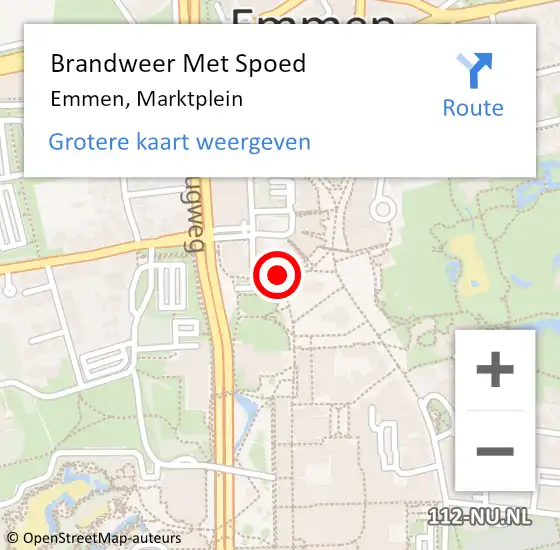Locatie op kaart van de 112 melding: Brandweer Met Spoed Naar Emmen, Marktplein op 17 juni 2019 15:31
