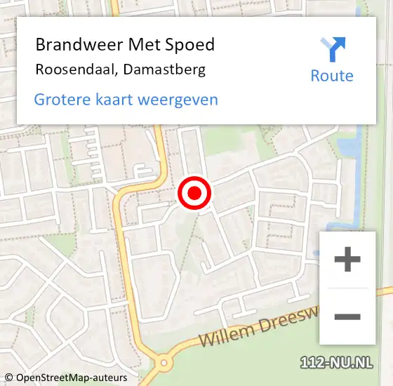 Locatie op kaart van de 112 melding: Brandweer Met Spoed Naar Roosendaal, Damastberg op 17 juni 2019 15:43