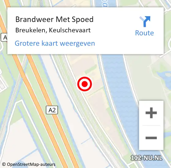 Locatie op kaart van de 112 melding: Brandweer Met Spoed Naar Breukelen, Keulschevaart op 4 april 2014 15:58