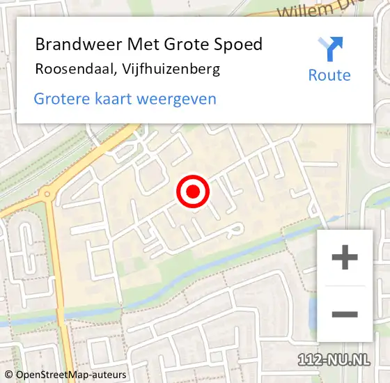 Locatie op kaart van de 112 melding: Brandweer Met Grote Spoed Naar Roosendaal, Vijfhuizenberg op 17 juni 2019 16:04