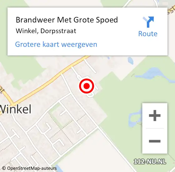 Locatie op kaart van de 112 melding: Brandweer Met Grote Spoed Naar Winkel, Dorpsstraat op 17 juni 2019 16:57