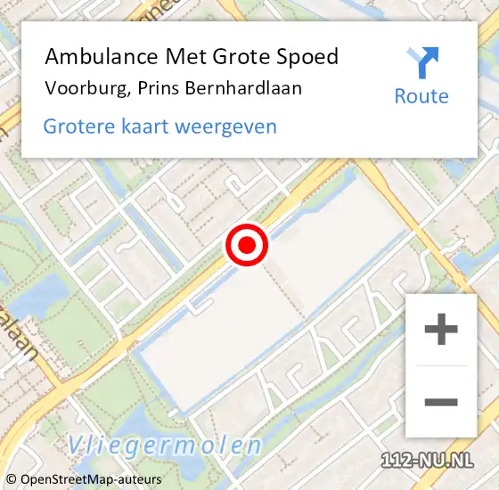 Locatie op kaart van de 112 melding: Ambulance Met Grote Spoed Naar Voorburg, Prins Bernhardlaan op 17 juni 2019 17:31