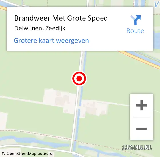 Locatie op kaart van de 112 melding: Brandweer Met Grote Spoed Naar Delwijnen, Zeedijk op 17 juni 2019 18:47