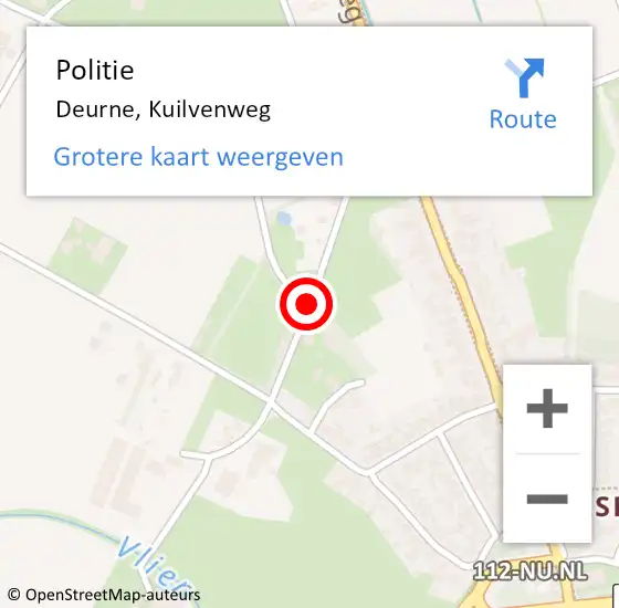 Locatie op kaart van de 112 melding: Politie Deurne, Kuilvenweg op 17 juni 2019 19:02