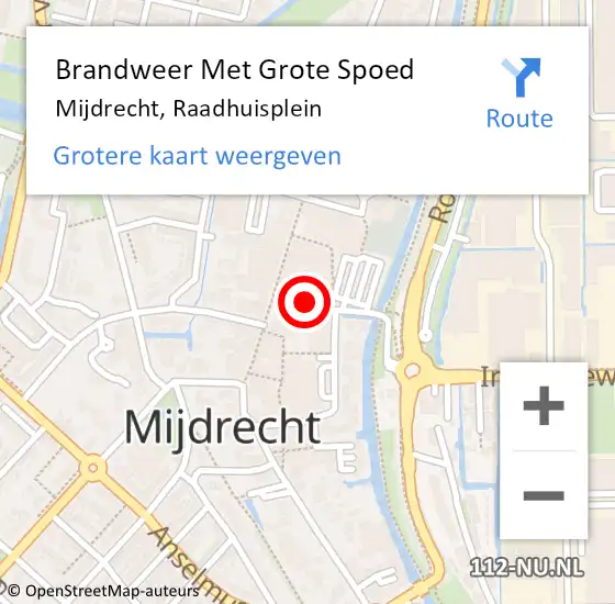 Locatie op kaart van de 112 melding: Brandweer Met Grote Spoed Naar Mijdrecht, Raadhuisplein op 17 juni 2019 19:08