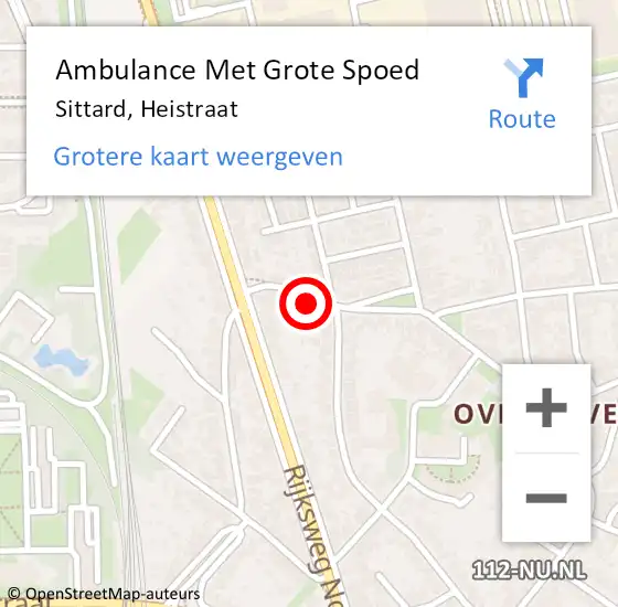 Locatie op kaart van de 112 melding: Ambulance Met Grote Spoed Naar Sittard, Heistraat op 4 april 2014 16:18