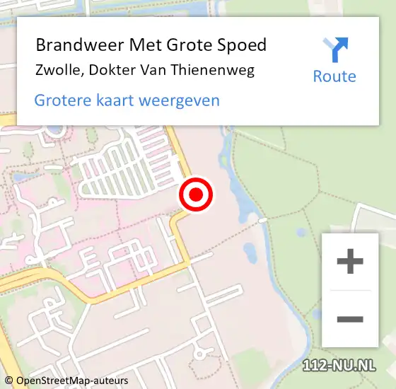 Locatie op kaart van de 112 melding: Brandweer Met Grote Spoed Naar Zwolle, Dokter Van Thienenweg op 17 juni 2019 19:19