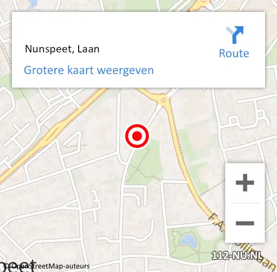 Locatie op kaart van de 112 melding:  Nunspeet, Laan op 17 juni 2019 19:56