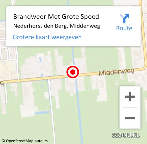 Locatie op kaart van de 112 melding: Brandweer Met Grote Spoed Naar Nederhorst den Berg, Middenweg op 4 april 2014 16:25