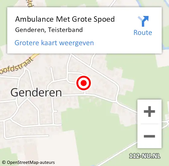 Locatie op kaart van de 112 melding: Ambulance Met Grote Spoed Naar Genderen, Teisterband op 17 juni 2019 20:42