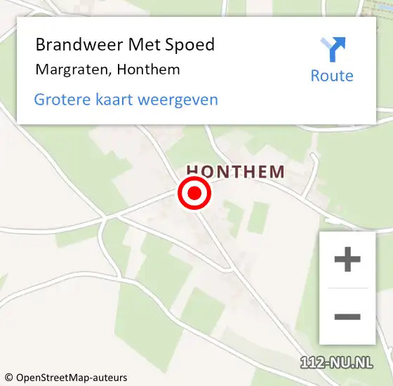 Locatie op kaart van de 112 melding: Brandweer Met Spoed Naar Margraten, Honthem op 17 juni 2019 23:05