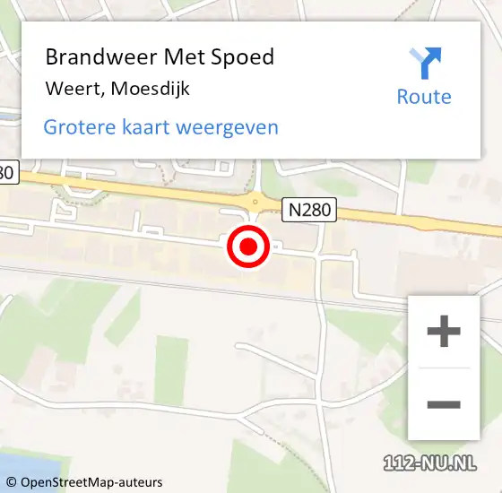 Locatie op kaart van de 112 melding: Brandweer Met Spoed Naar Weert, Moesdijk op 18 juni 2019 03:44