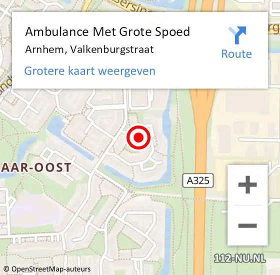 Locatie op kaart van de 112 melding: Ambulance Met Grote Spoed Naar Arnhem, Valkenburgstraat op 18 juni 2019 04:31