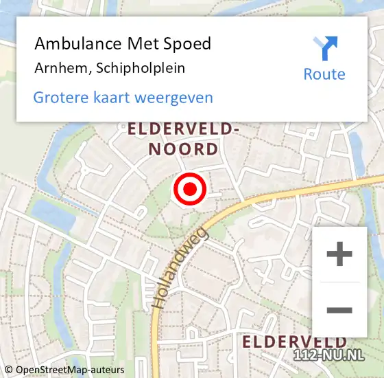 Locatie op kaart van de 112 melding: Ambulance Met Spoed Naar Arnhem, Schipholplein op 18 juni 2019 06:50