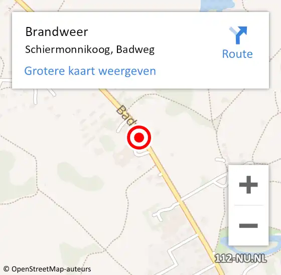 Locatie op kaart van de 112 melding: Brandweer Schiermonnikoog, Badweg op 18 juni 2019 08:02