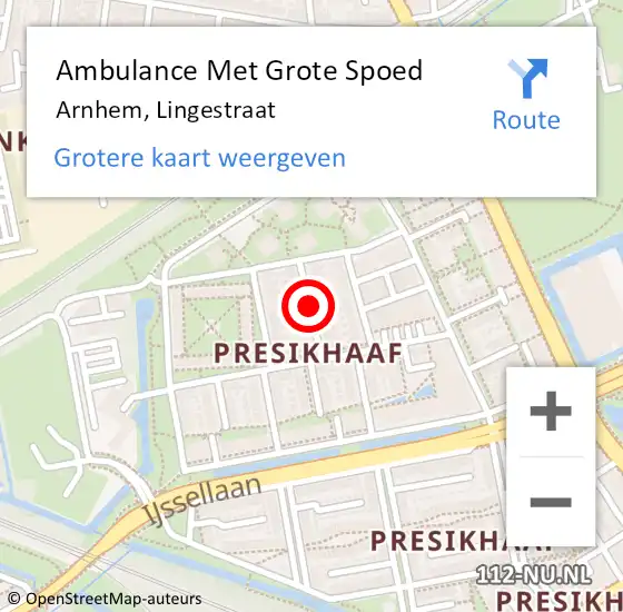 Locatie op kaart van de 112 melding: Ambulance Met Grote Spoed Naar Arnhem, Lingestraat op 18 juni 2019 08:21