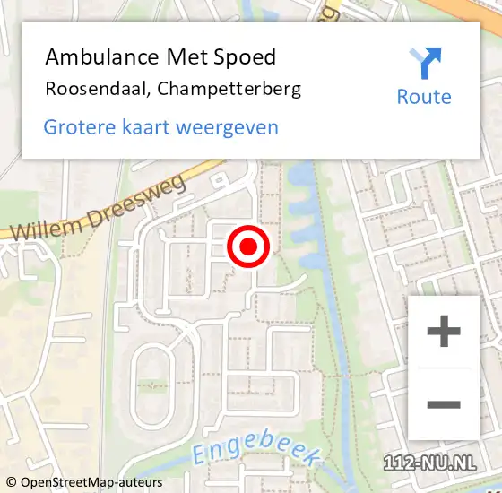 Locatie op kaart van de 112 melding: Ambulance Met Spoed Naar Roosendaal, Champetterberg op 18 juni 2019 09:25