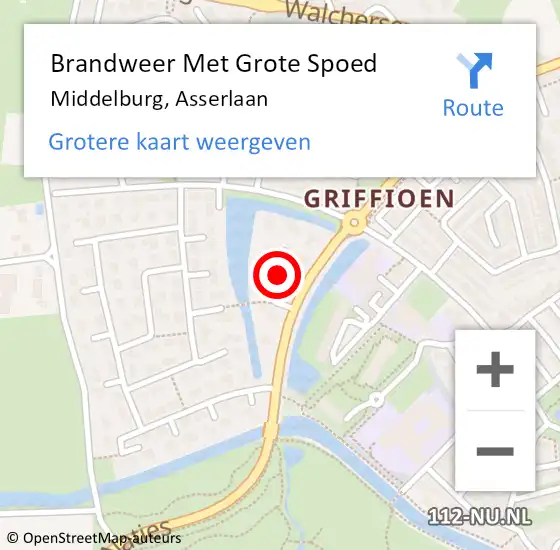 Locatie op kaart van de 112 melding: Brandweer Met Grote Spoed Naar Middelburg, Asserlaan op 18 juni 2019 11:17