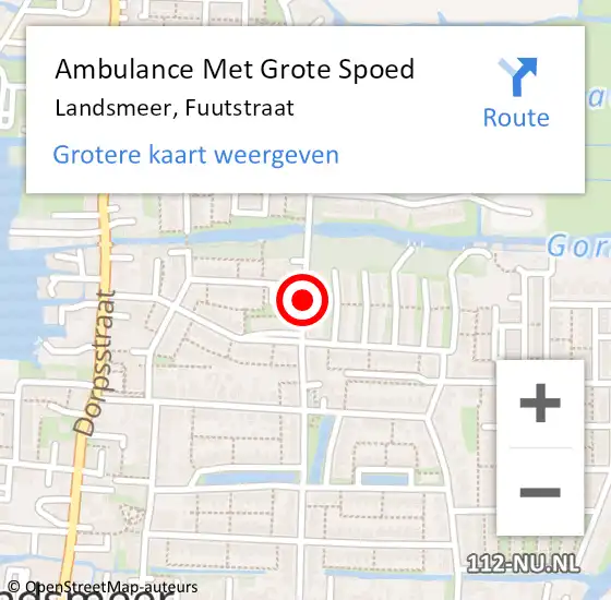 Locatie op kaart van de 112 melding: Ambulance Met Grote Spoed Naar Landsmeer, Fuutstraat op 18 juni 2019 13:00