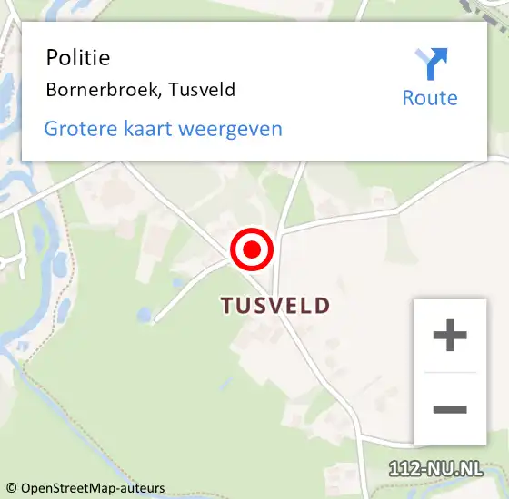 Locatie op kaart van de 112 melding: Politie Bornerbroek, Tusveld op 18 juni 2019 13:23