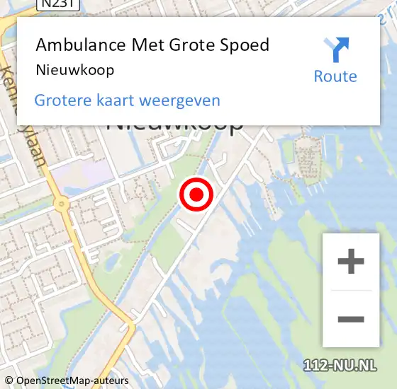 Locatie op kaart van de 112 melding: Ambulance Met Grote Spoed Naar Nieuwkoop op 18 juni 2019 13:28
