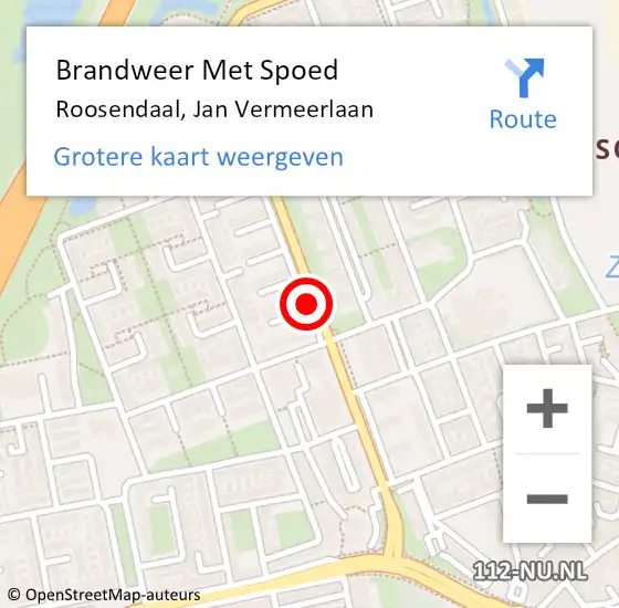 Locatie op kaart van de 112 melding: Brandweer Met Spoed Naar Roosendaal, Jan Vermeerlaan op 18 juni 2019 14:35