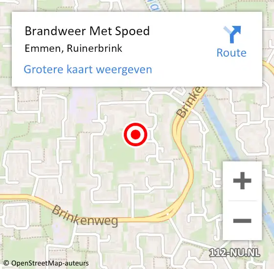 Locatie op kaart van de 112 melding: Brandweer Met Spoed Naar Emmen, Ruinerbrink op 18 juni 2019 15:21