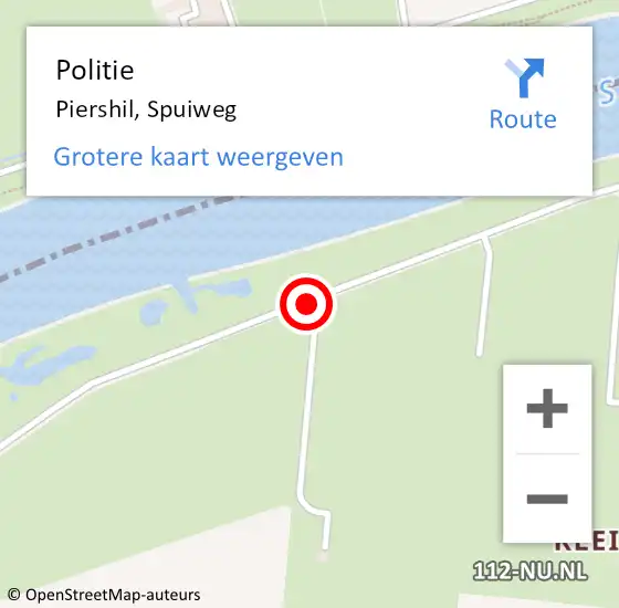 Locatie op kaart van de 112 melding: Politie Piershil, Spuiweg op 18 juni 2019 15:29