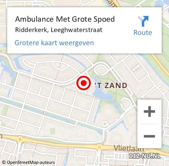 Locatie op kaart van de 112 melding: Ambulance Met Grote Spoed Naar Ridderkerk, Leeghwaterstraat op 18 juni 2019 15:55