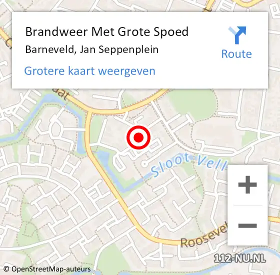 Locatie op kaart van de 112 melding: Brandweer Met Grote Spoed Naar Barneveld, Jan Seppenplein op 18 juni 2019 17:45