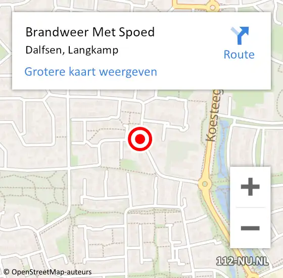 Locatie op kaart van de 112 melding: Brandweer Met Spoed Naar Dalfsen, Langkamp op 4 april 2014 17:59