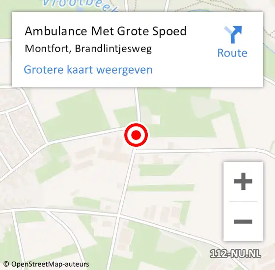 Locatie op kaart van de 112 melding: Ambulance Met Grote Spoed Naar Montfort, Brandlintjesweg op 18 juni 2019 18:32