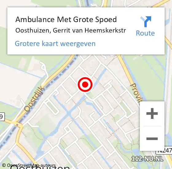 Locatie op kaart van de 112 melding: Ambulance Met Grote Spoed Naar Oosthuizen, Gerrit van Heemskerkstr op 18 juni 2019 18:38