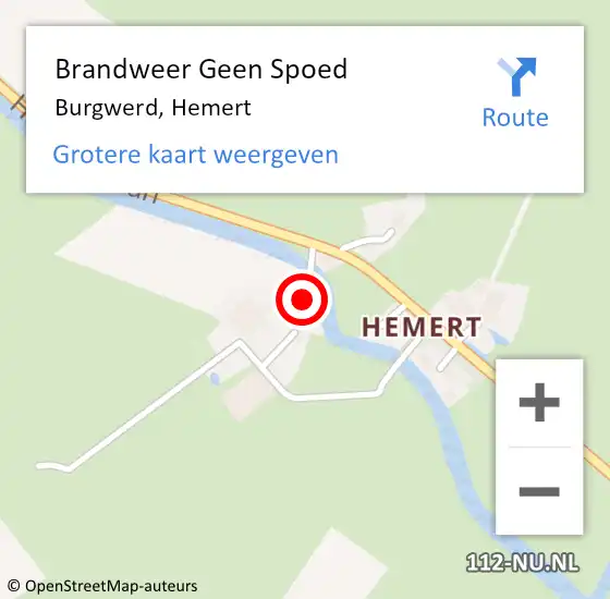 Locatie op kaart van de 112 melding: Brandweer Geen Spoed Naar Burgwerd, Hemert op 18 juni 2019 18:41