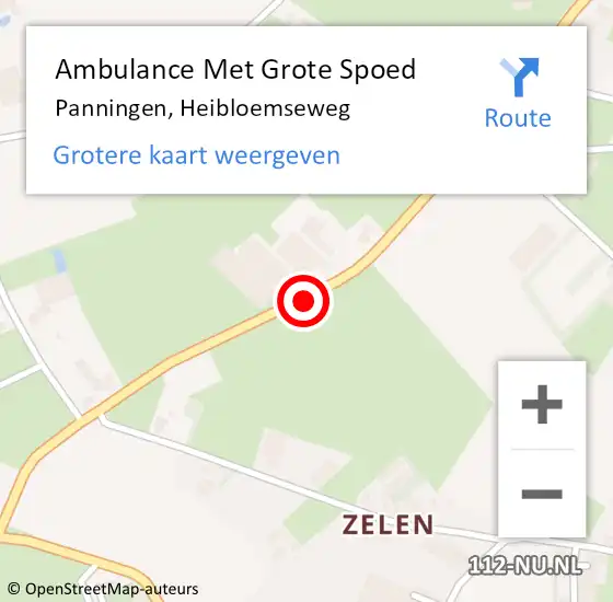 Locatie op kaart van de 112 melding: Ambulance Met Grote Spoed Naar Panningen, Heibloemseweg op 7 september 2013 17:48