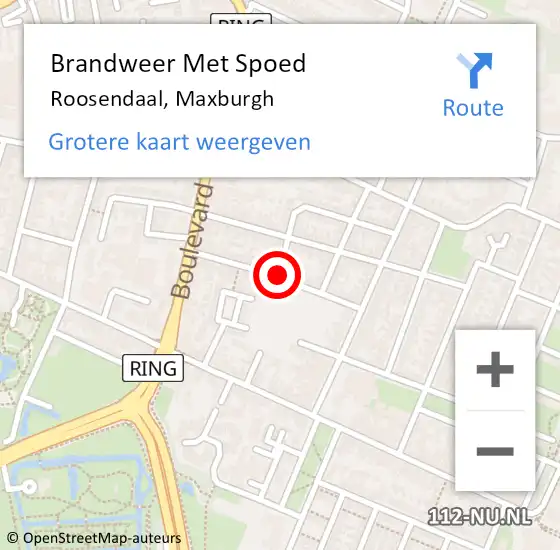 Locatie op kaart van de 112 melding: Brandweer Met Spoed Naar Roosendaal, Maxburgh op 18 juni 2019 21:25