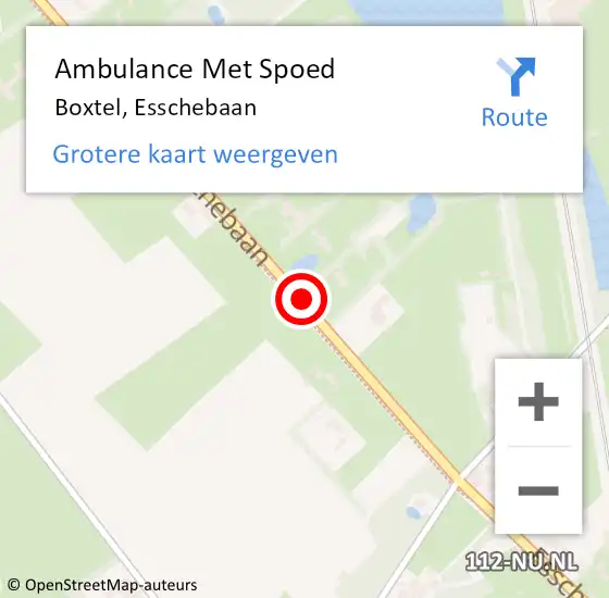 Locatie op kaart van de 112 melding: Ambulance Met Spoed Naar Boxtel, Esschebaan op 18 juni 2019 21:43