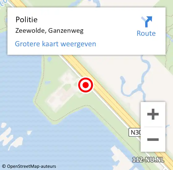 Locatie op kaart van de 112 melding: Politie Zeewolde, Ganzenweg op 18 juni 2019 22:08