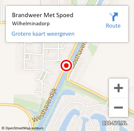 Locatie op kaart van de 112 melding: Brandweer Met Spoed Naar Wilhelminadorp op 18 juni 2019 22:41