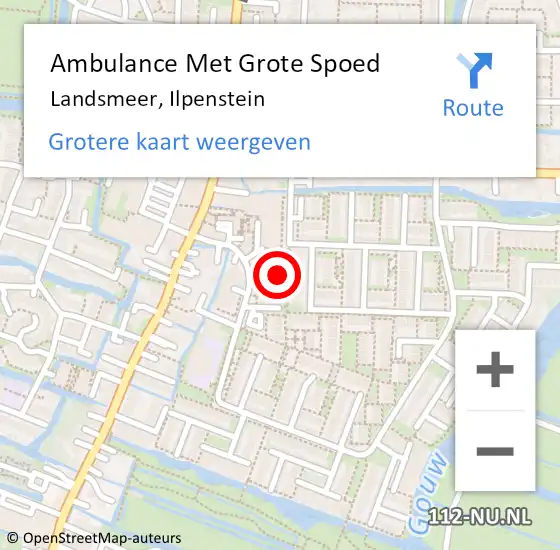 Locatie op kaart van de 112 melding: Ambulance Met Grote Spoed Naar Landsmeer, Ilpenstein op 19 juni 2019 00:05