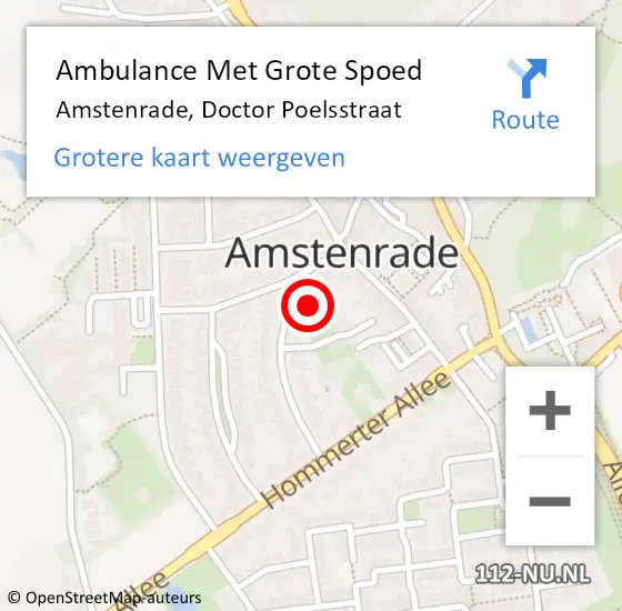 Locatie op kaart van de 112 melding: Ambulance Met Grote Spoed Naar Amstenrade, Doctor Poelsstraat op 4 april 2014 18:29